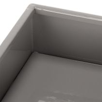 Artikel Grå kubeformet plantekasse med base til moderne dekoration, 22 cm