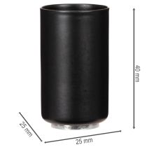 Artikel Rund magnetisk lysestage, mat sort, til 25 mm koniske lys, 4 stk.