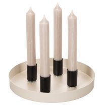 Artikel Rund magnetisk lysestage, mat sort, til 25 mm koniske lys, 4 stk.