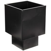 Artikel Sort kubeformet plantekasse med base, moderne, 22 cm