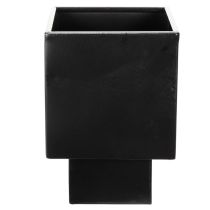 Artikel Sort kubeformet plantekasse med base, moderne, 22 cm