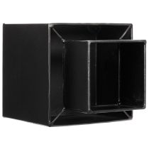 Artikel Sort kubeformet plantekasse med base, moderne, 22 cm