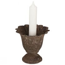 Artikel Lysestage trofæ antik pind lysestage metal Ø10cm H9,5cm