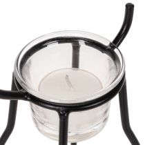 Artikel Rensdyrslysholder med fyrfadslys i glas, 28 cm