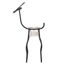 Artikel Rensdyrslysholder med fyrfadslys i glas, 28 cm