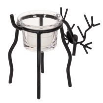 Artikel Rensdyrslysholder med fyrfadslys i glas, 15 cm