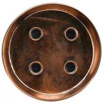 Artikel Lysestage skål til 4 pinde lys antik look bronze Ø22cm