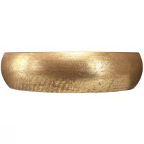 Artikel Lysestage skål til 4 pinde lys antik look guld Ø22cm