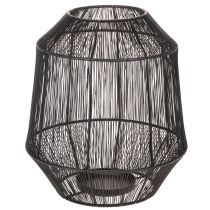 Artikel Sort lysestage, dekorativ lanterne, trådkurv, Ø24 cm, H28 cm