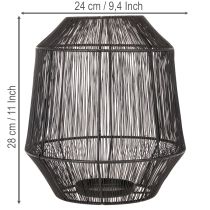 Artikel Sort lysestage, dekorativ lanterne, trådkurv, Ø24 cm, H28 cm