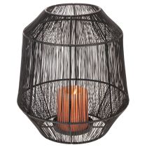 Artikel Sort lysestage, dekorativ lanterne, trådkurv, Ø24 cm, H28 cm