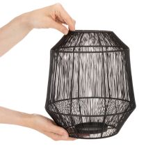 Artikel Sort lysestage, dekorativ lanterne, trådkurv, Ø24 cm, H28 cm