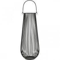 Artikel Lysestage sort dekorativ lanterne med håndtag Ø22cm H52cm