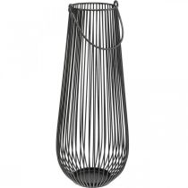 Lysestage sort dekorativ lanterne med håndtag Ø22cm H52cm