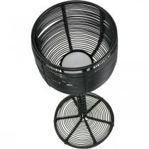 Artikel Fyrfadsstage metal sort dekorativt vinglas Ø13cm H31,5cm