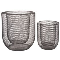 Artikel Sort metalkurvlysholder, Ø28,5/18 cm, sæt med 2