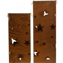 Artikel Lysestage julepatina dekoration H40/50cm sæt med 2 stk