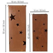 Artikel Julelysholdere, rustik finish, 40/50 cm høje, sæt med 2