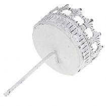 Artikel Lysestager hvid antik Ø7cm H12cm 4 stk.