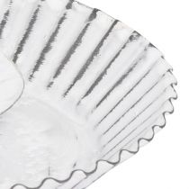 Artikel Lysestage hvid metal kageform Shabby Chic Ø15cm
