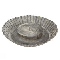 Artikel Lysestage som bageform lysplade grå Ø15cm H3cm 4stk