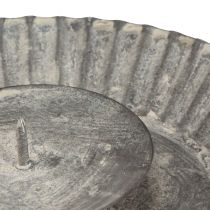 Artikel Lysestage som bageform lysplade grå Ø15cm H3cm 4stk