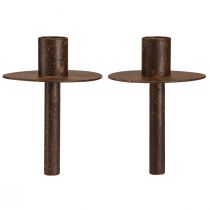 Artikel Lysestage til flasker rust look Ø8,5cm H12cm 2stk