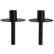 Artikel Lysestage til flasker sort metal H12cm 2stk