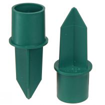 Artikel Lysestage til pindelys grøn plast Ø2,2cm 5 stk