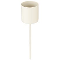 Artikel Lysestage til tykke, koniske lys, metal, beige, 3,8 x 14 cm, 4 stk.