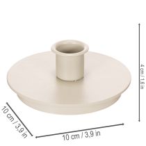 Artikel Runde cremefarvede lysestager til keglelys, borddekoration, 10 cm, 2 stk.