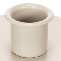 Artikel Runde cremefarvede lysestager til keglelys, borddekoration, 10 cm, 2 stk.