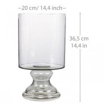 Wind light glas stearinlys glas tonet, klar Ø20cm H36,5cm