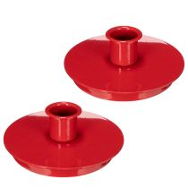 Artikel Kompakte røde metallysestager til 10 cm koniske lys, 2 stk.