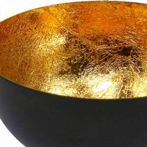 Bordpynt juleskål sort guld Ø10cm H5cm
