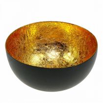 Bordpynt juleskål sort guld Ø8cm H4cm