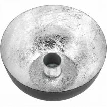 Artikel Lysestage Sort Sølv Lysestage Ø13cm H6,5cm