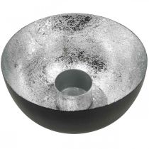 Artikel Lysestage sort sølv juledekoration Ø13cm H6,5cm