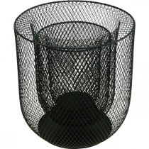 Artikel Lysestage sort metal trådkurv Ø28,5/18cm sæt med 2 stk