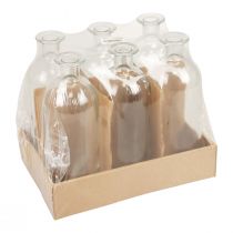 Artikel Lysestage dekorative flasker mini vaser glas klar H19,5cm 6 stk