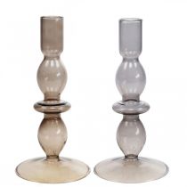 Artikel Lysestage glas lysestage pind lysestage 18,5cm 2stk