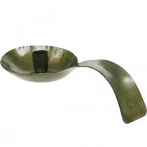 Artikel Lysestage metal antik look ske med patina 25x11x5cm