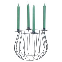 Artikel Lysestage metalgrå mesh kurv Ø25/10,5 cm sæt med 2 stk