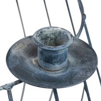 Artikel Lysestage metalgrå mesh kurv Ø25/10,5 cm sæt med 2 stk