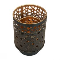 Artikel Lysestage metal sort/guld stjerner H13,5cm/19cm sæt af 2