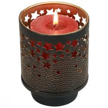 Artikel Lysestage metal sort/guld stjerner H13,5cm/19cm sæt af 2