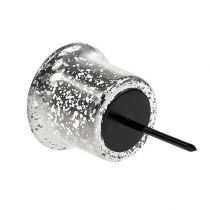 Artikel Lysestage til fyrfadslys sølv Ø6cm H10cm 2 stk.