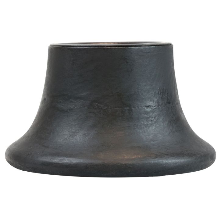 Lysestage sort lysestage keramik Ø12,5cm H7cm