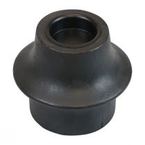 Fyrfadsstage sort lysestage keramik Ø12cm H9cm