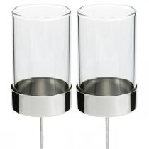 Artikel Lysestage til tilstopning af metal/glas Ø5cm H14cm 4 stk